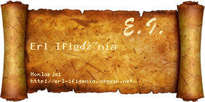 Erl Ifigénia névjegykártya